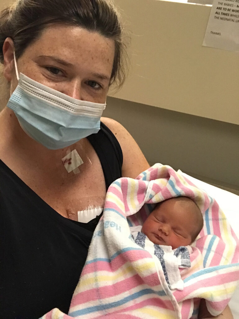 breast cancer survivor just given birth