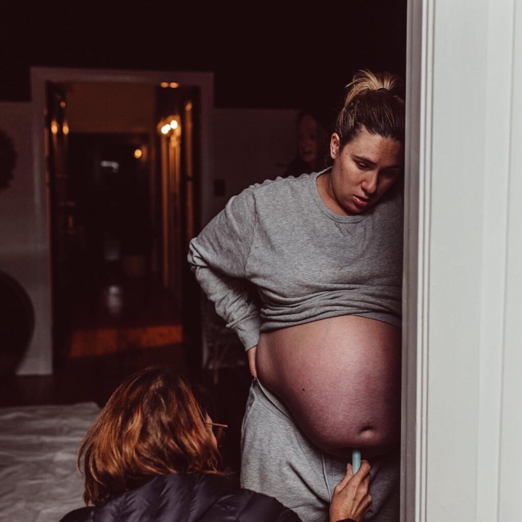 Melissa's home birth with midwife and doppler