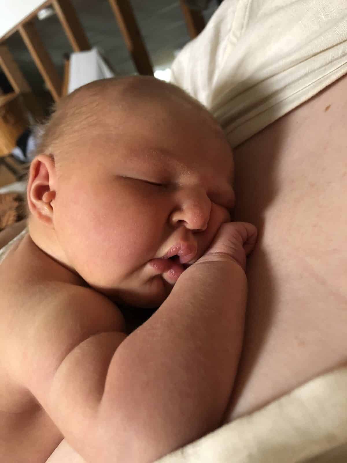 Matilda's homebirth skin to skin recovery