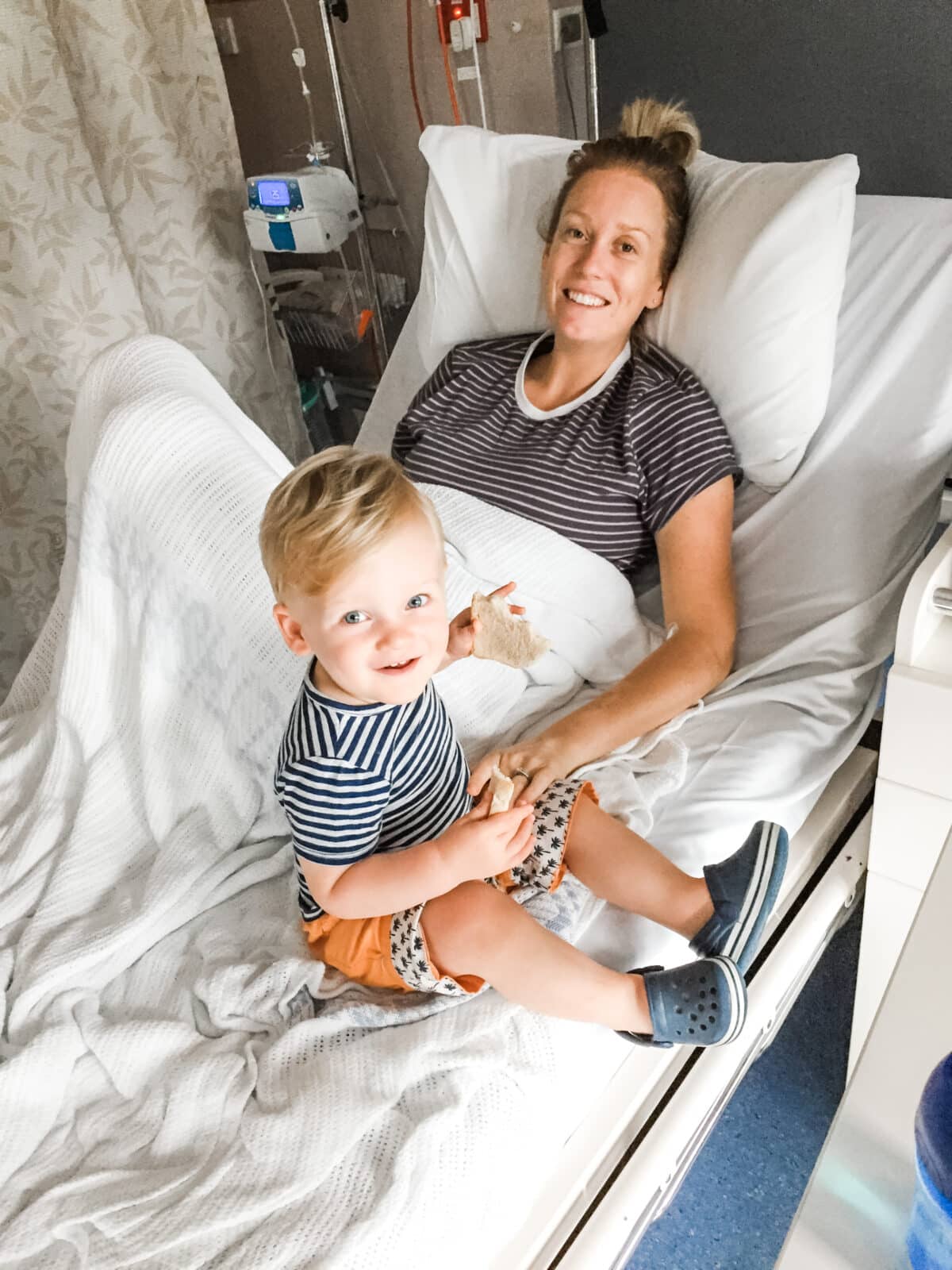 Penny with her newborn after a hyperemesis gravidarum pregnancy